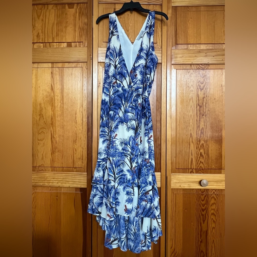 Adelyn Rae Blue Floral Wrap Dress